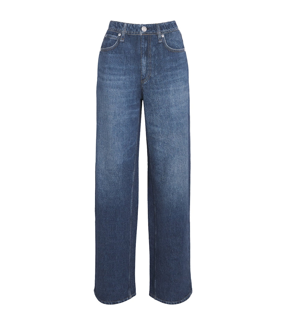 Rag & Bone Blue Miramar Low-Rise Wide-Leg Jeans