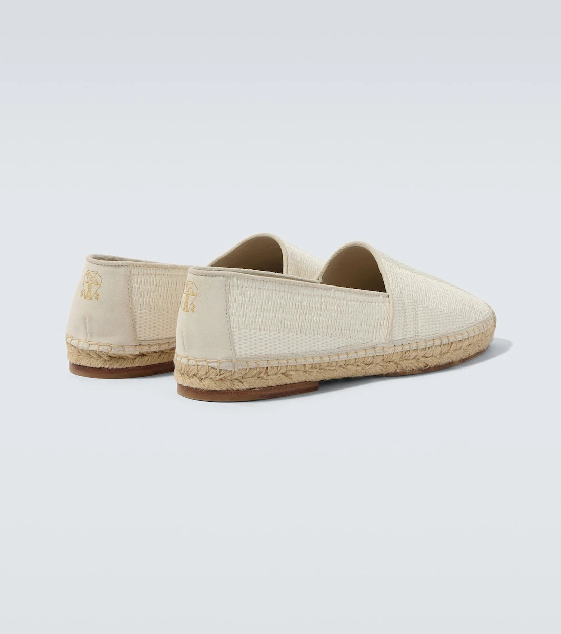 Brunello Cucinelli - Suede-trimmed woven espadrilles