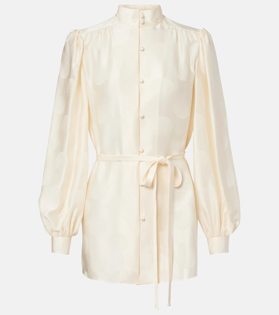 Valentino - Belted silk jacquard shirt