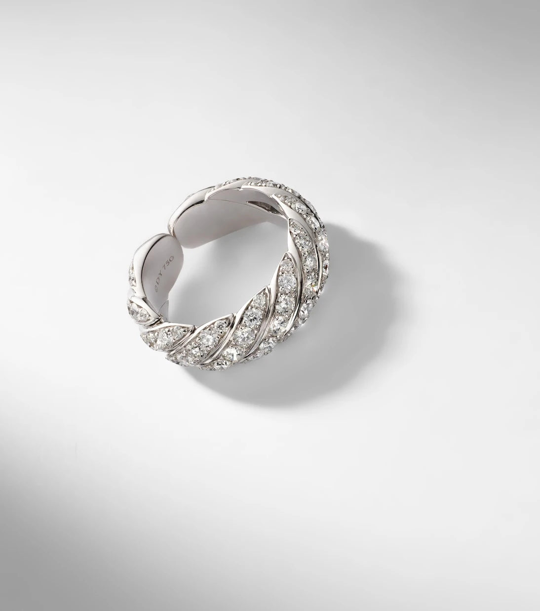 David Yurman - Sculpted Cable 18kt white gold ring with diamonds