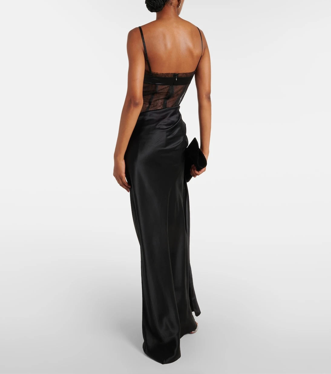 SIR - Dunya draped silk satin gown