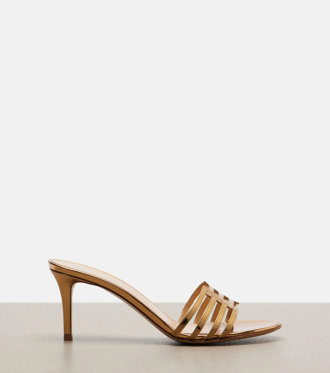 Gianvito Rossi - Metallic leather mules