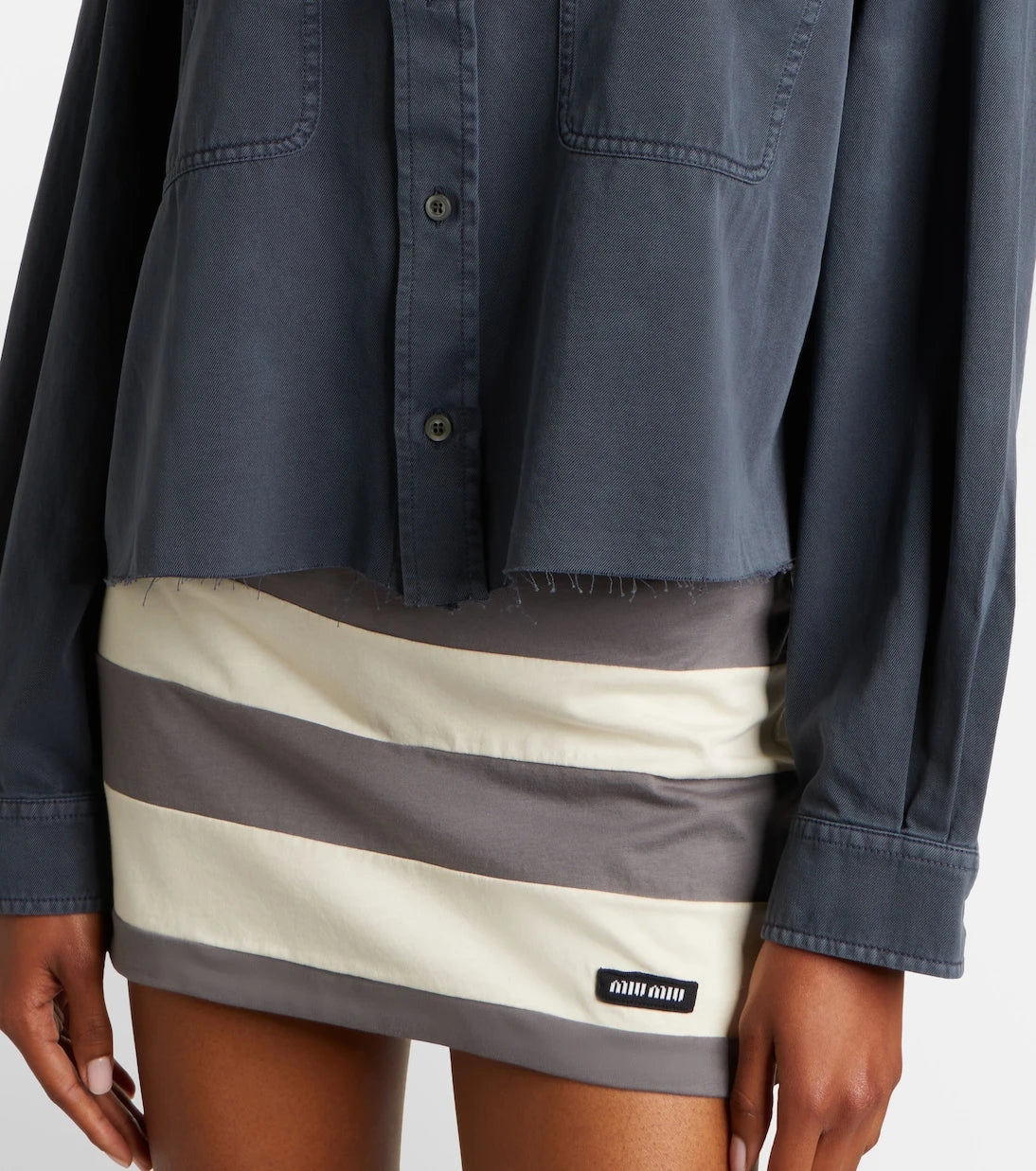Miu Miu - Frayed denim shirt