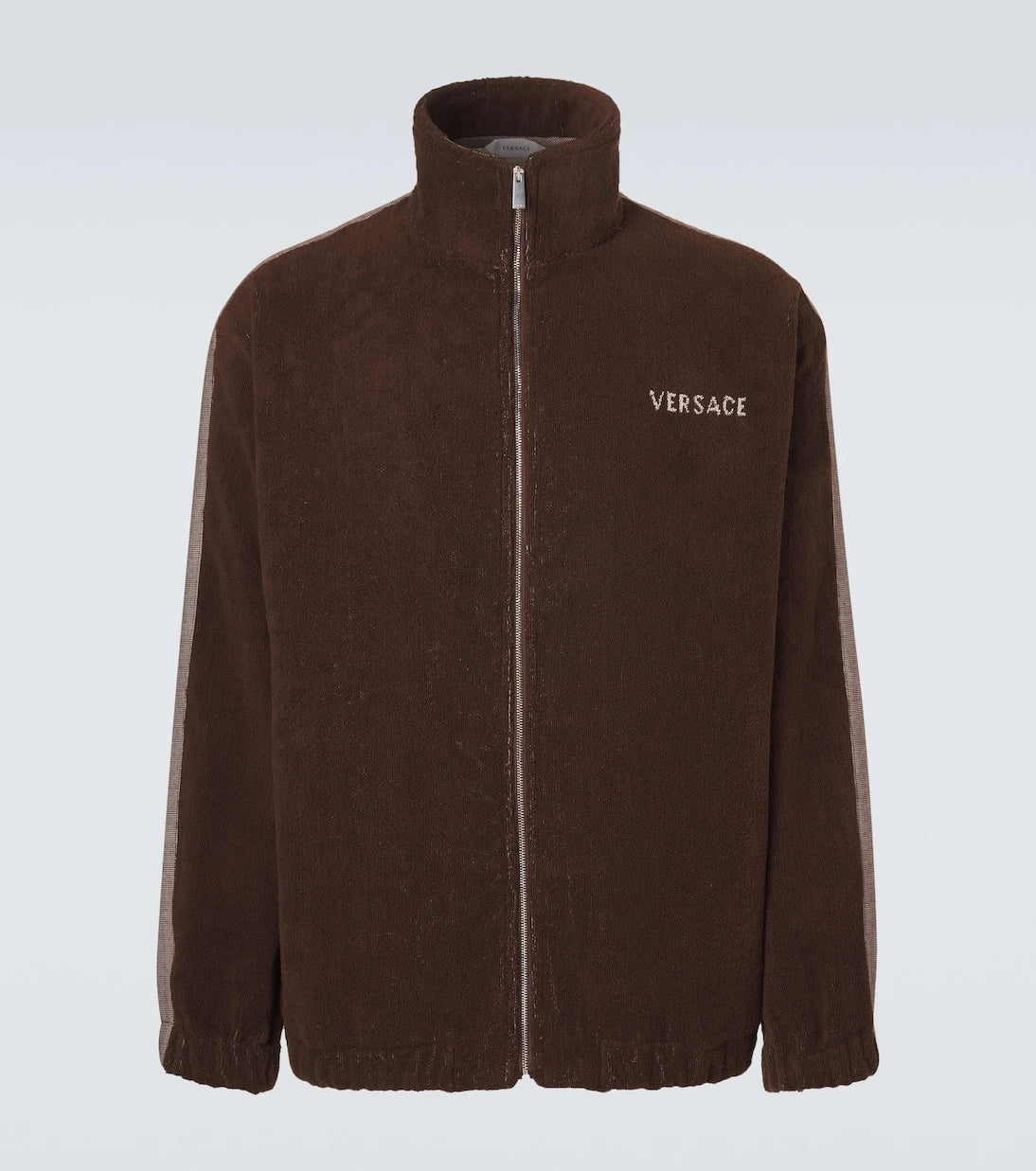 Versace - Logo cotton terry zip-up sweatshirt