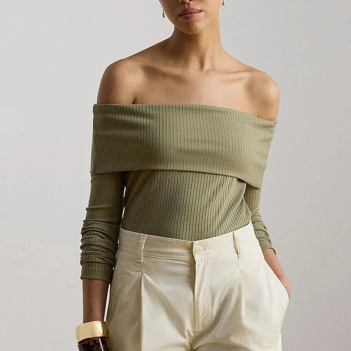 Lauren Ralph Lauren uzun kollu kadın viskon bluz