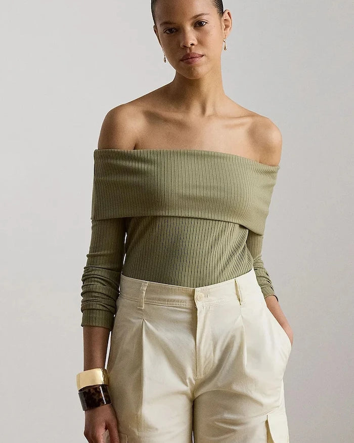 Lauren Ralph Lauren uzun kollu kadın viskon bluz