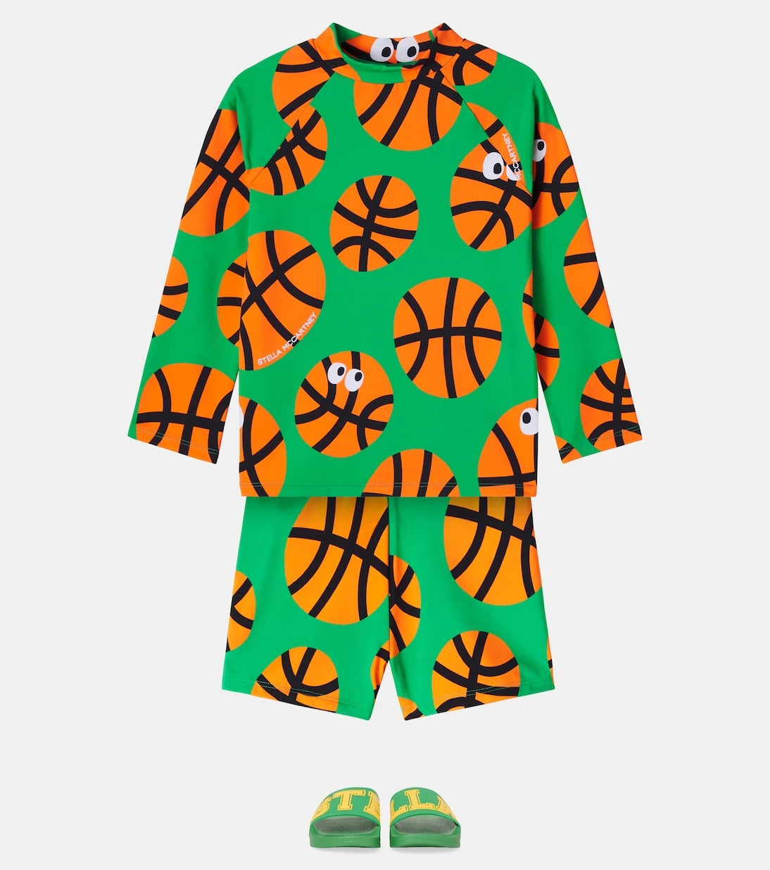 Stella McCartney Kids - Basketballs printed swim trunks