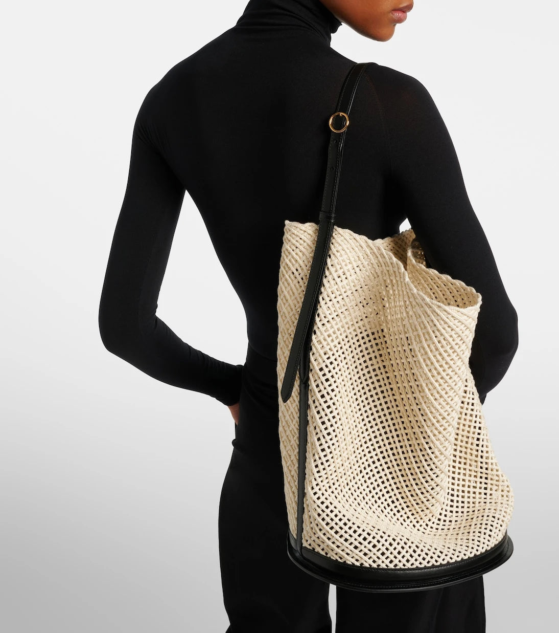 Alaïa - Hip Large leather-trimmed bucket bag