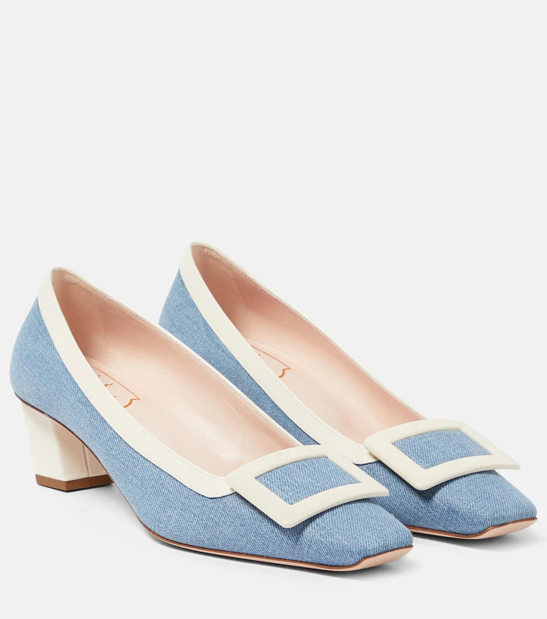 Roger Vivier - حذاء بيل فيفييه 45 من الكانفاس بكعب عالٍ