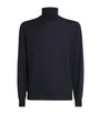 Navy Virgin Wool Rollneck Sweater