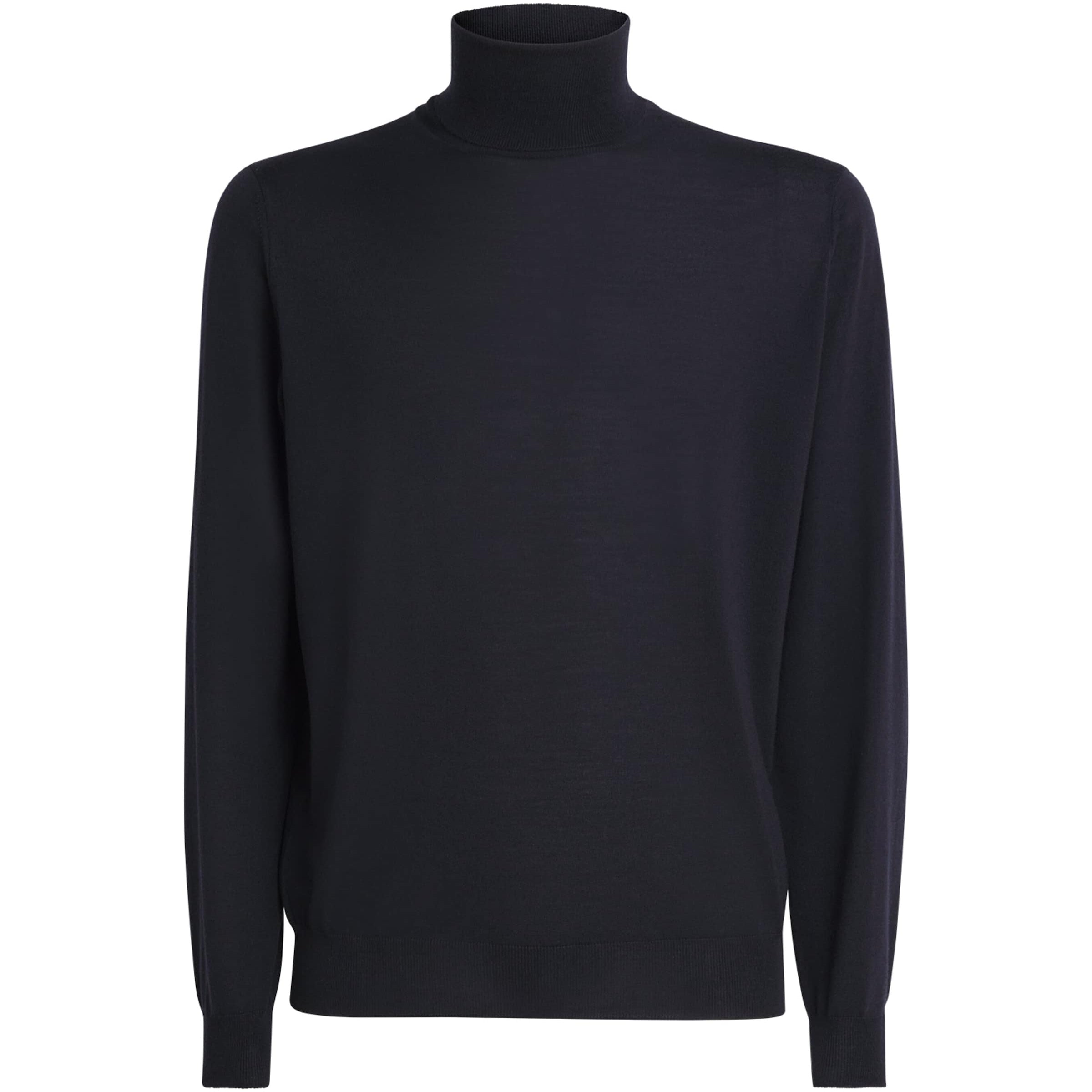 Navy Virgin Wool Rollneck Sweater