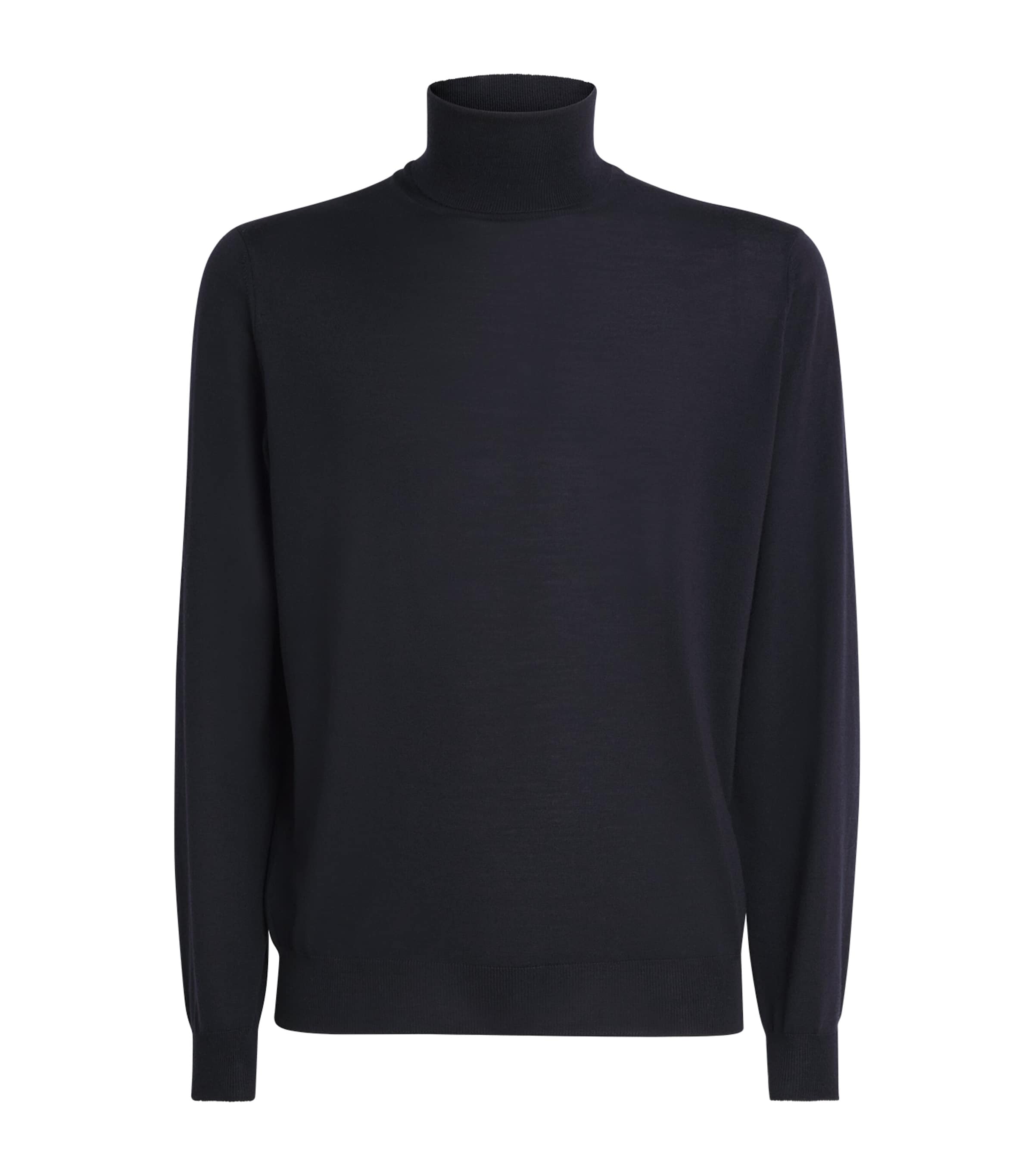 Navy Virgin Wool Rollneck Sweater