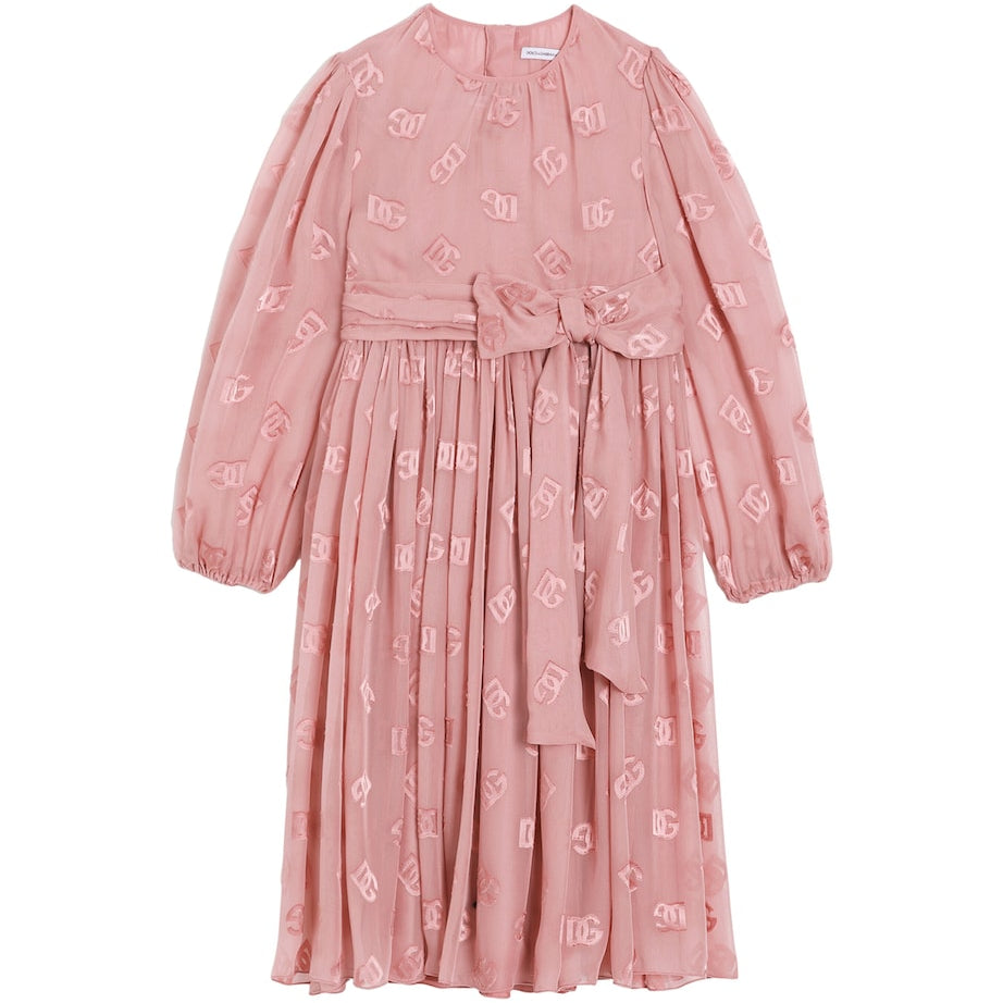Dolce & Gabbana Kids Satin DG Logo Dress (8-12+ Years)