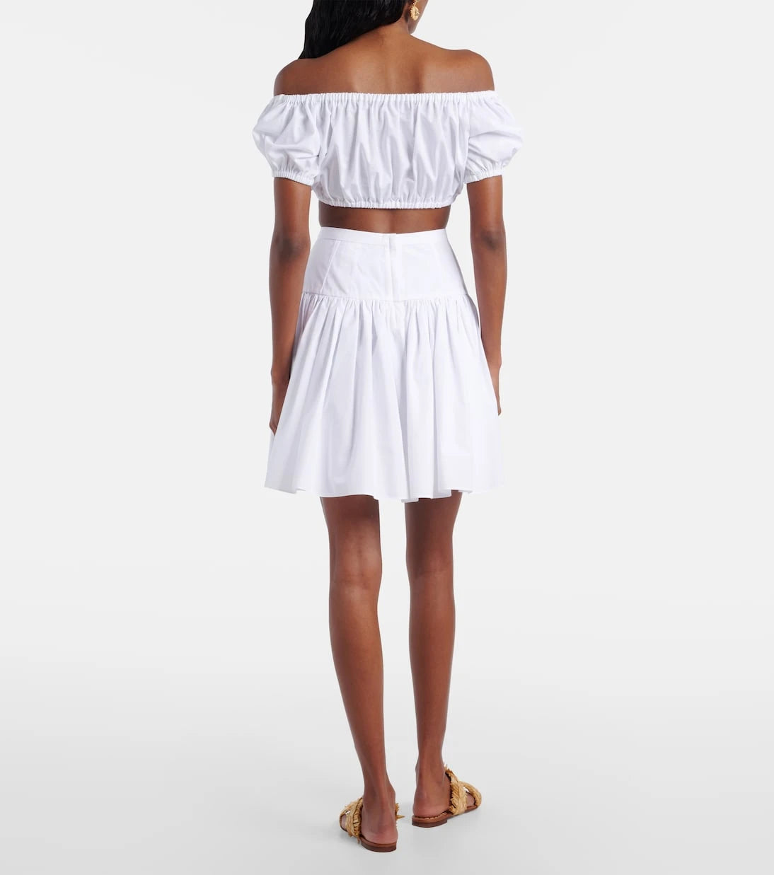 Dolce&Gabbana - Pleated cotton poplin miniskirt