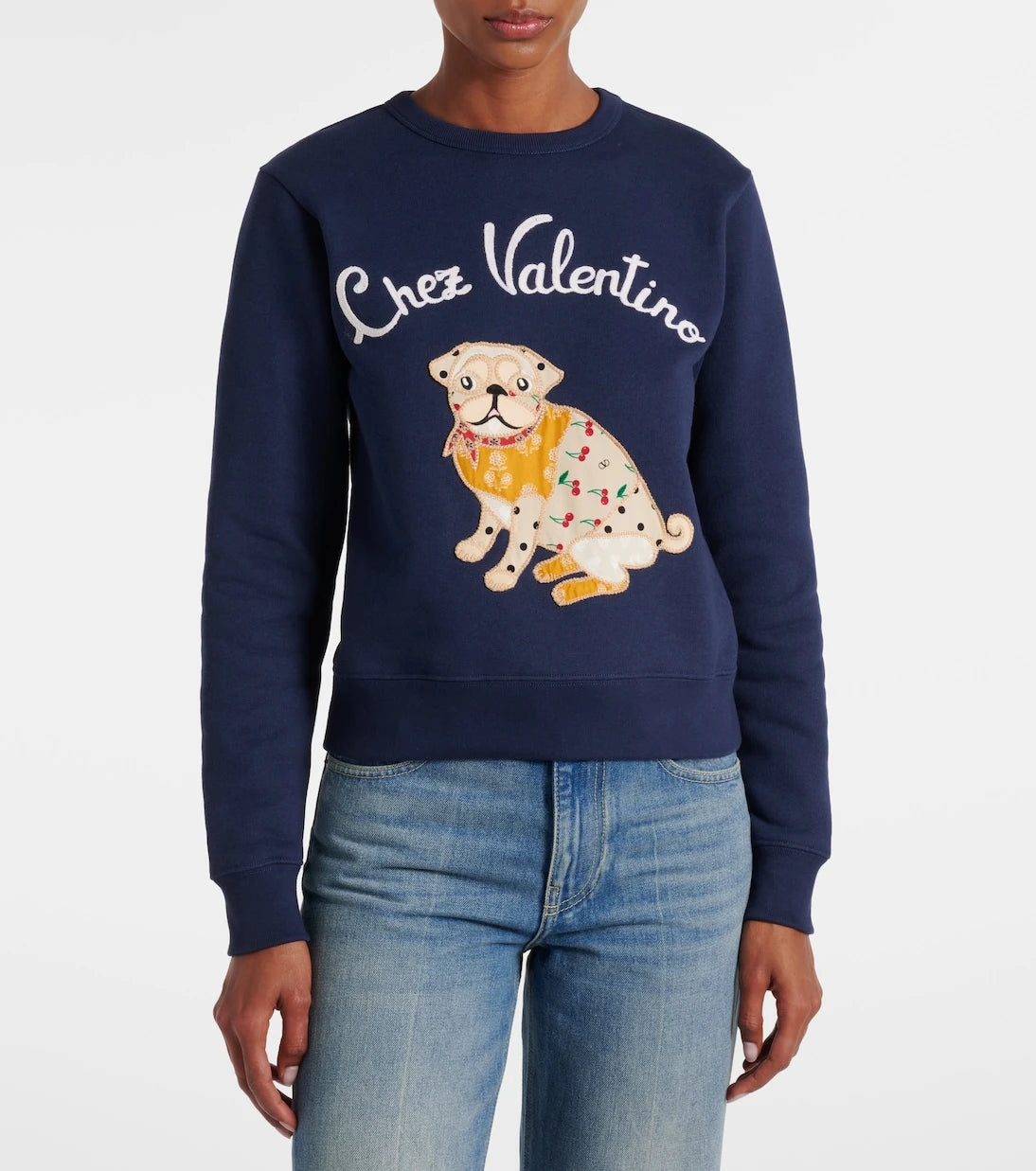 Valentino - Embroidered cotton jersey sweatshirt