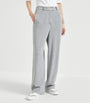 Sparkling Piqué Wide-Leg Trousers