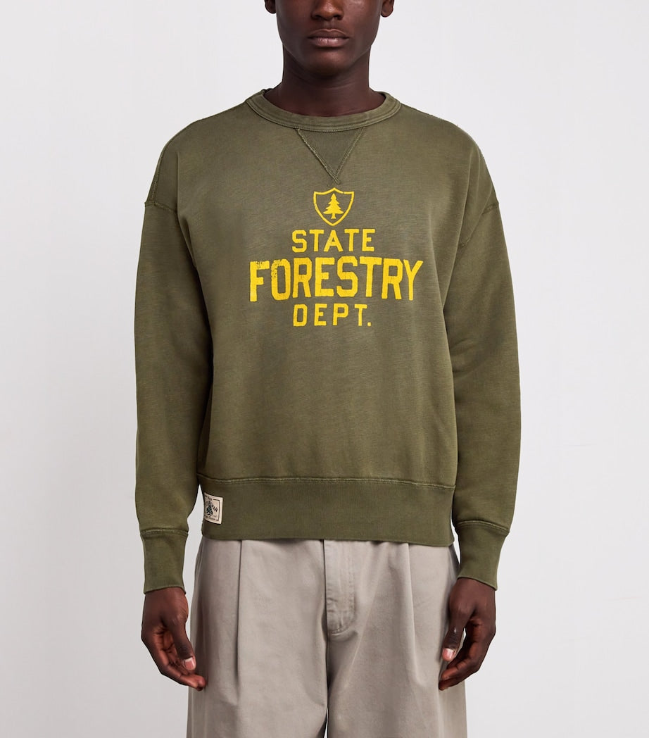 Polo Ralph Lauren Green Cotton-Blend Forestry Graphic Sweatshirt