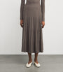 Brown Wool Ribbed Skirt