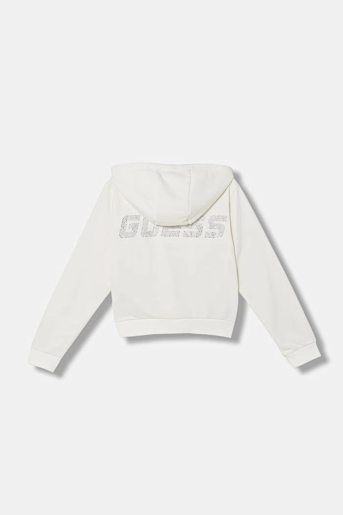 Guess çocuk pamuklu fermuarlı sweatshirt