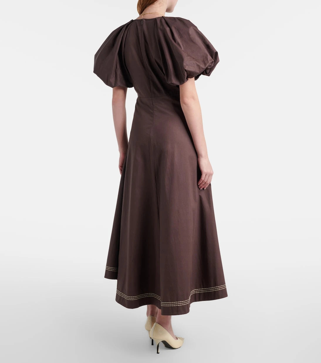 Alémais - Puff-sleeve cotton maxi dress