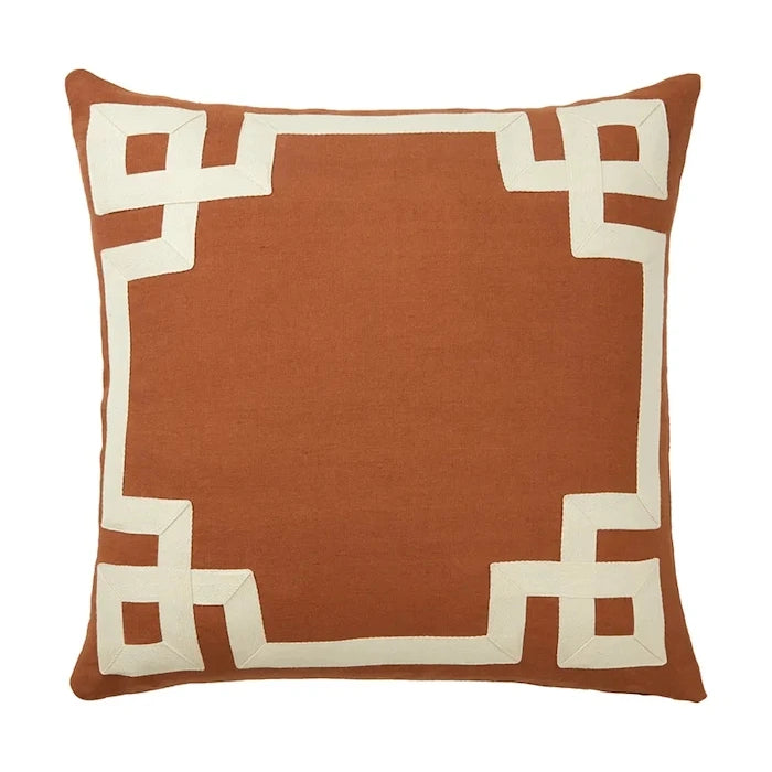 Olivier Desforges ACHILLE Caramel 45 x 45 cm Dekoratif Keten Yastık Kılıfı