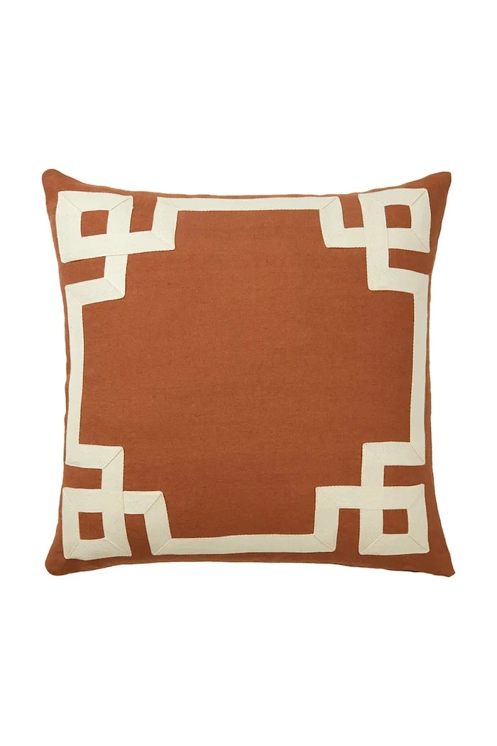 Olivier Desforges ACHILLE Caramel 45 x 45 cm Dekoratif Keten Yastık Kılıfı