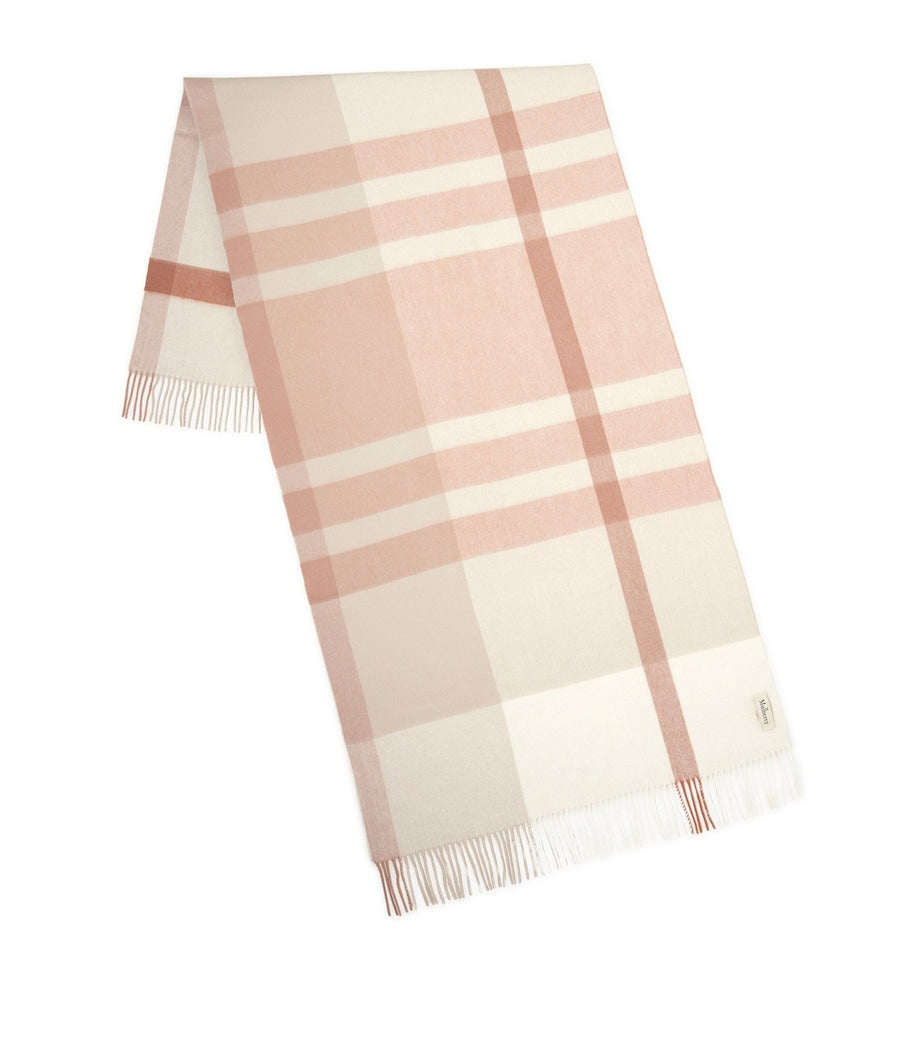 Mulberry Brown Wool Check Scarf