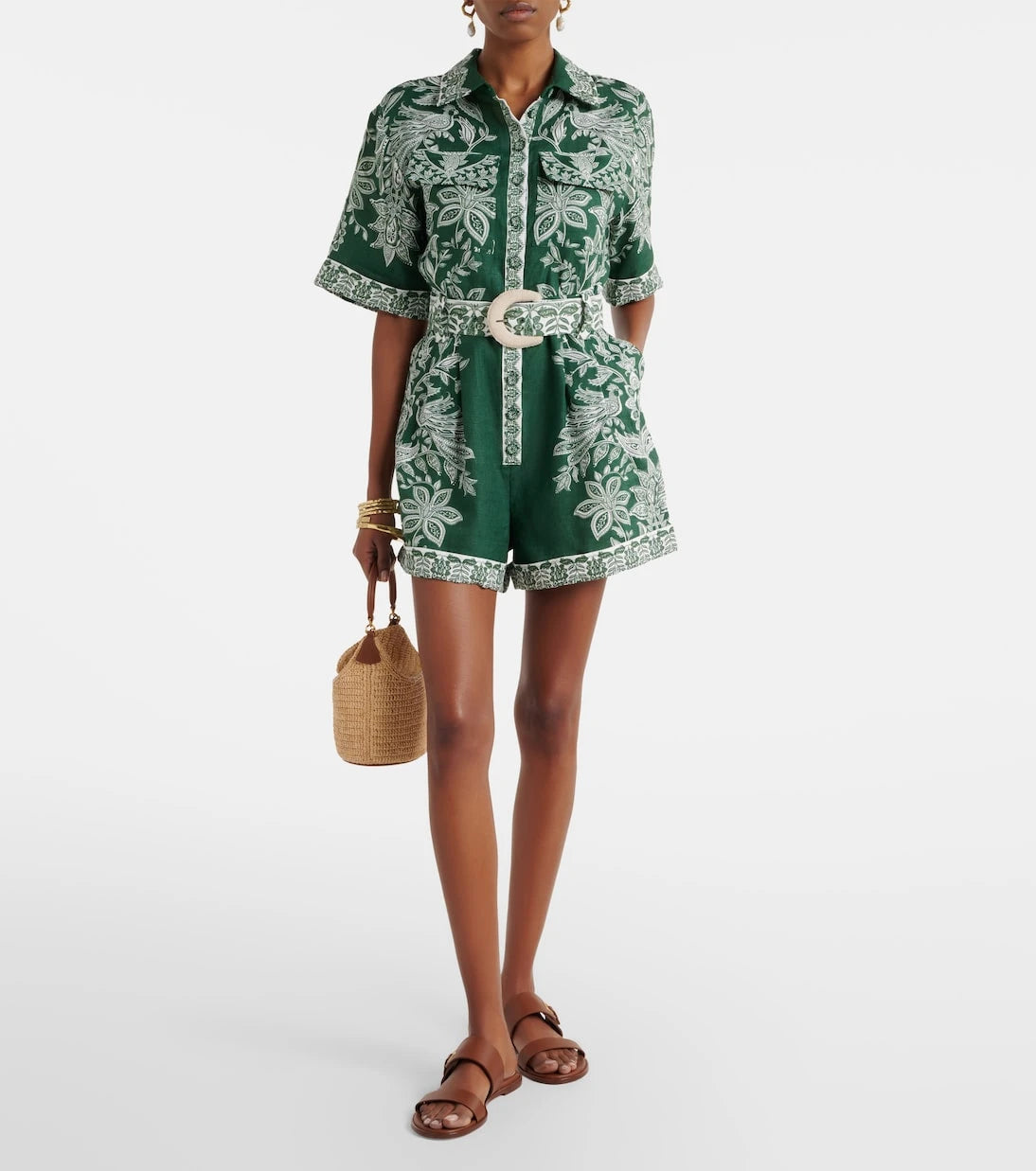 Farm Rio - Miranda printed linen romper