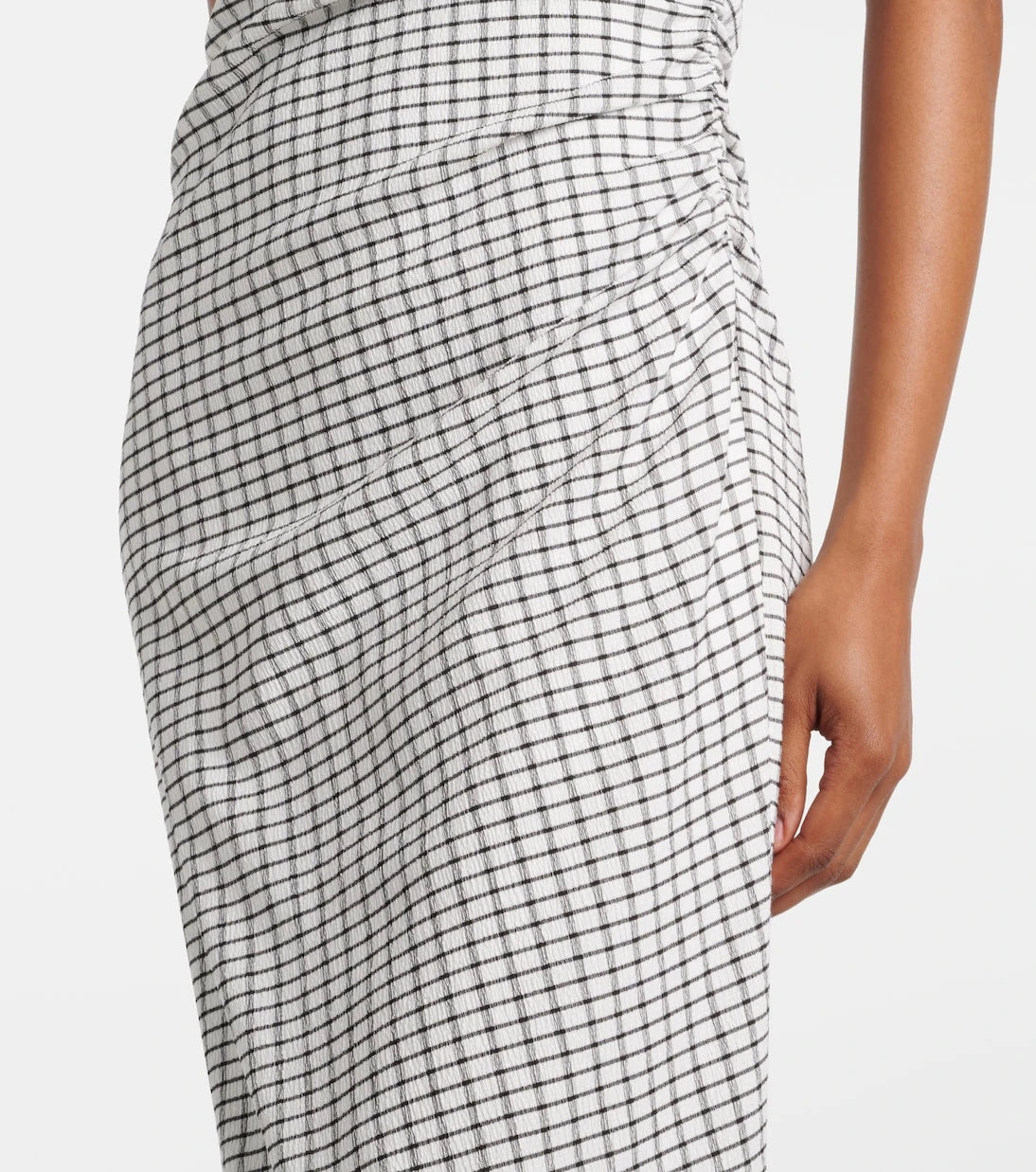Vince - Checked ruched midi dress