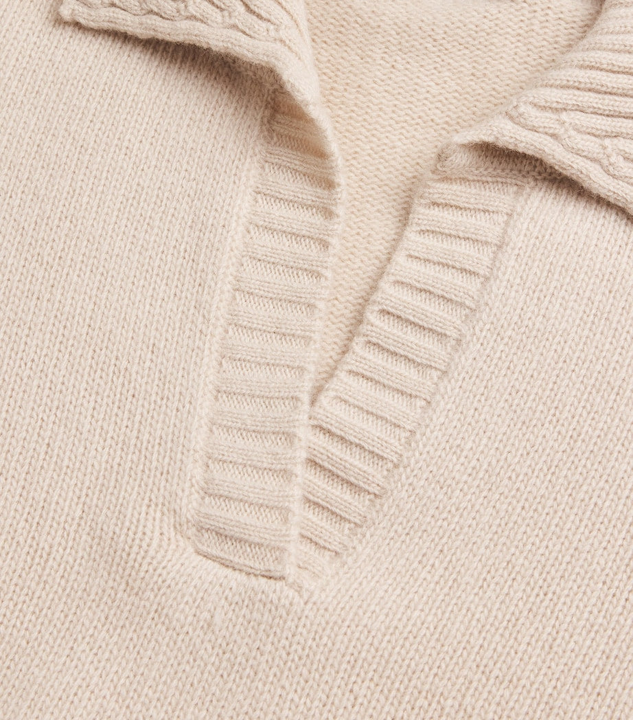 Weekend Max Mara Beige Virgin Wool Open-Collar Sweater