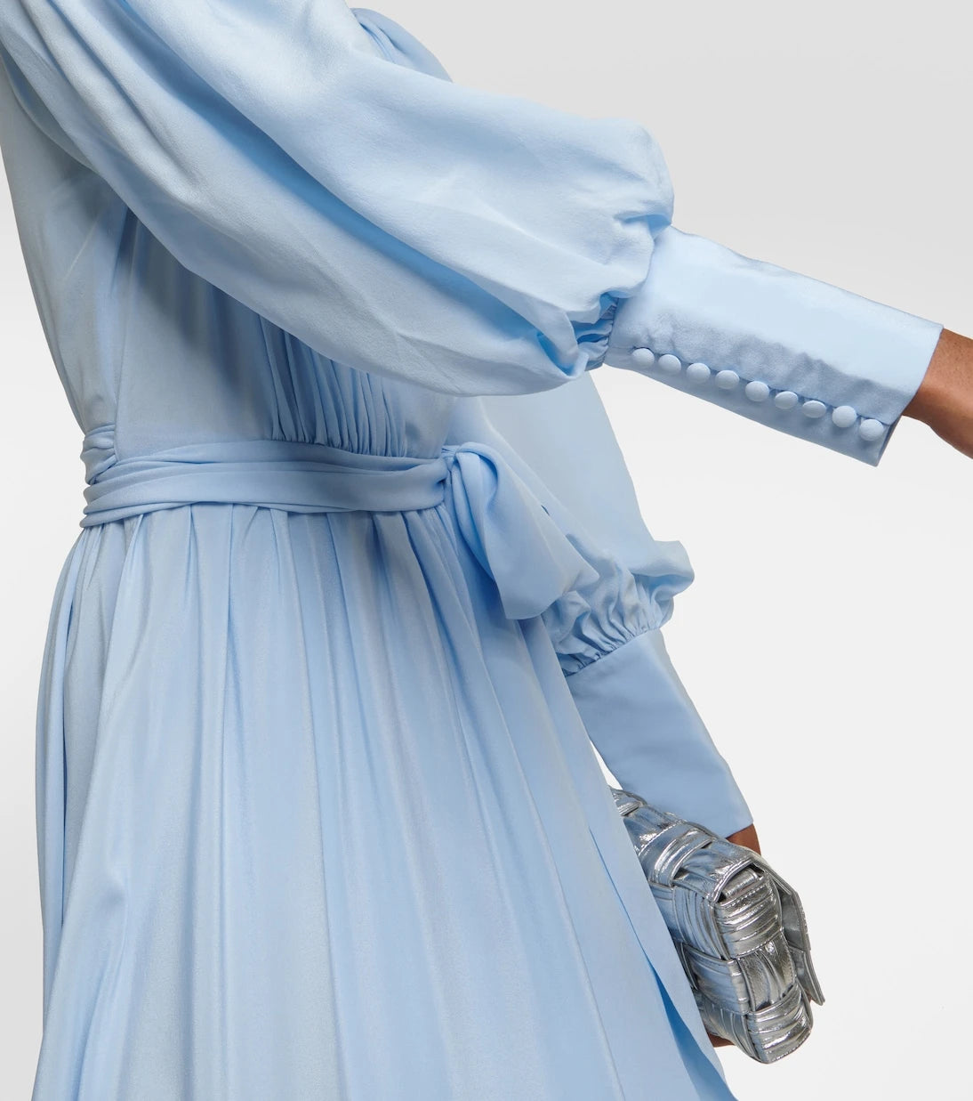 Costarellos - Draped silk midi dress