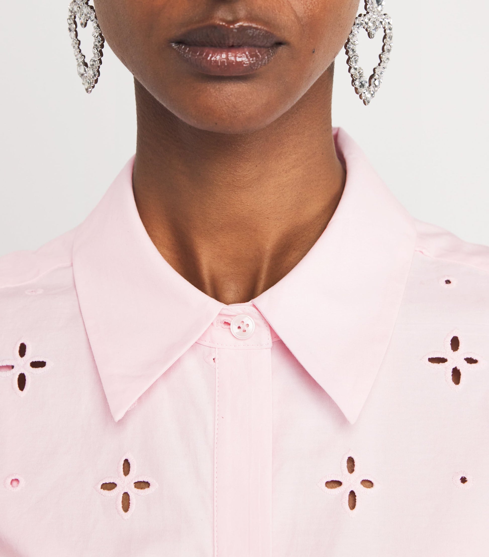 Self-Portrait Pink Broderie Anglaise Belted Mini Dress