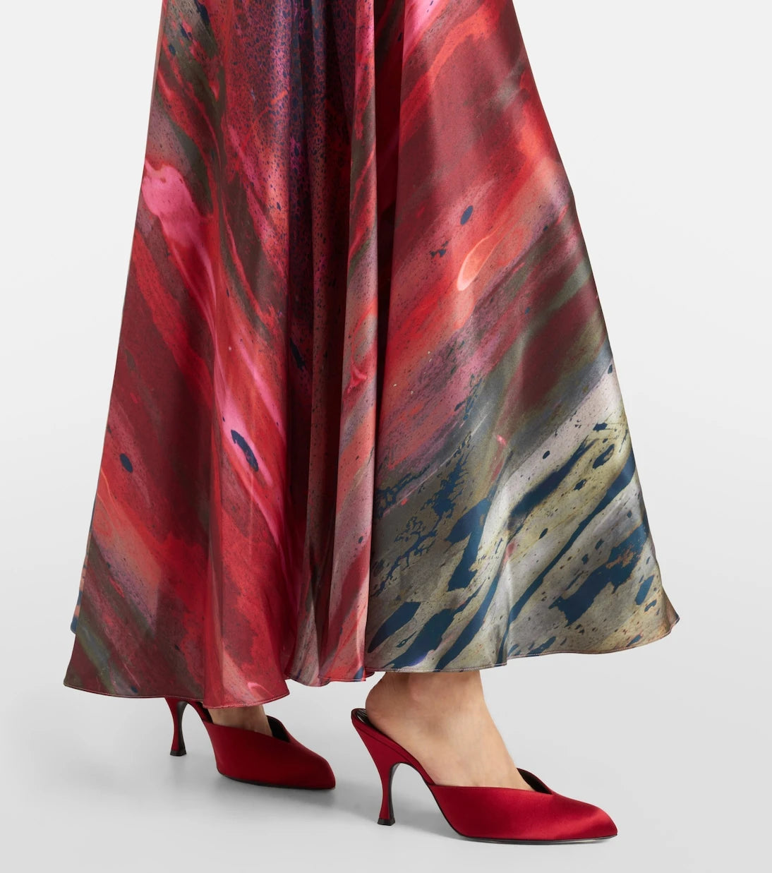 Roksanda - Printed silk satin maxi skirt