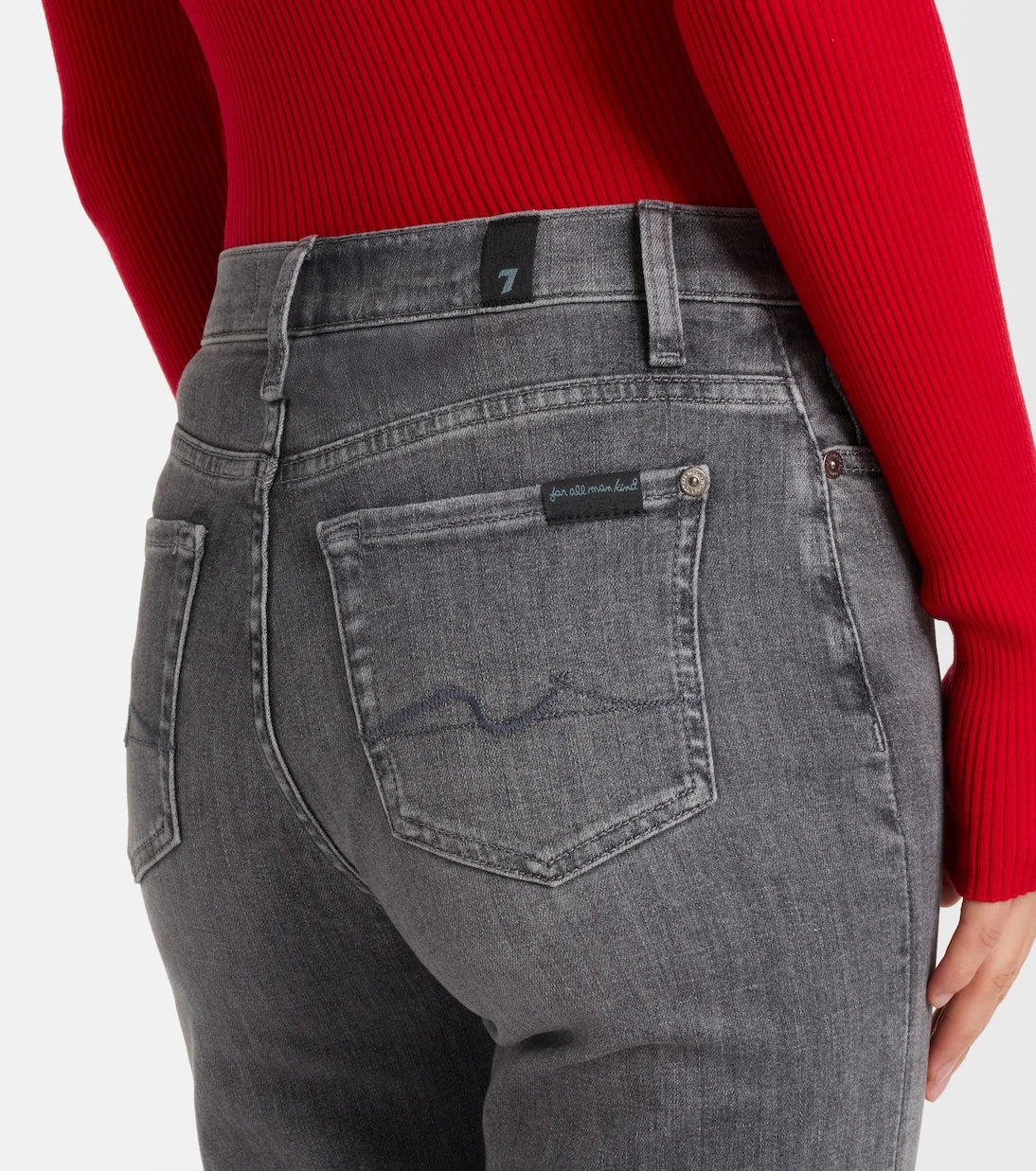 7 For All Mankind - بنطلون جينز مودرن دوجو واسع بخصر عالٍ
