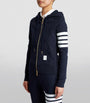 Navy 4-Bar Zip-Up Hoodie