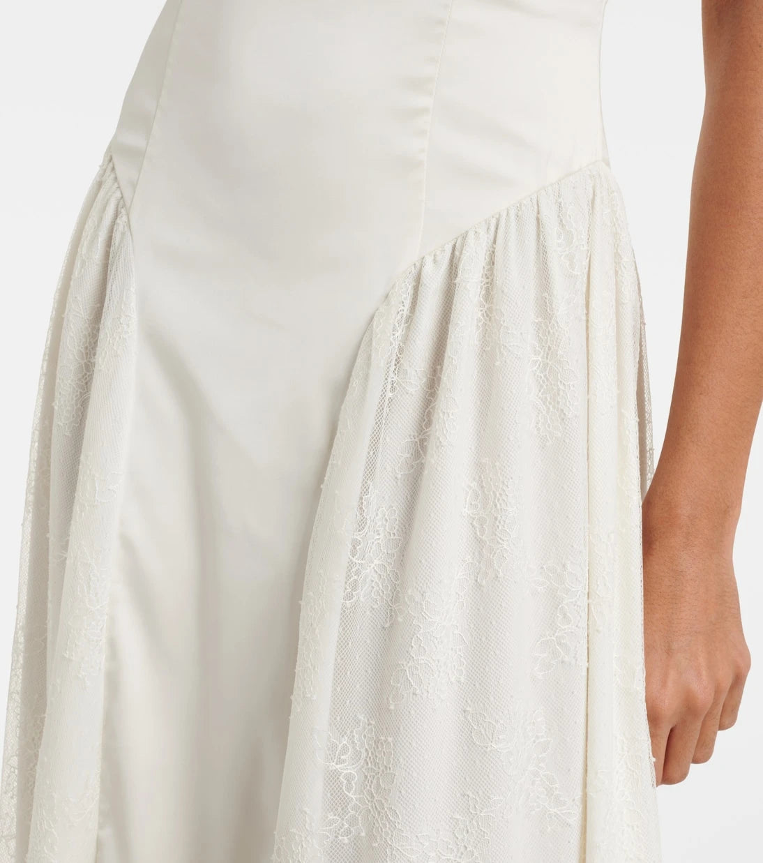 Rotate - Bridal lace-trimmed satin maxi dress