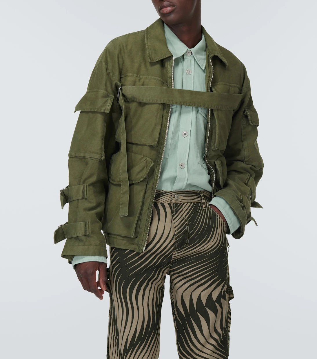 Dries Van Noten - Cotton and linen wide-leg pants