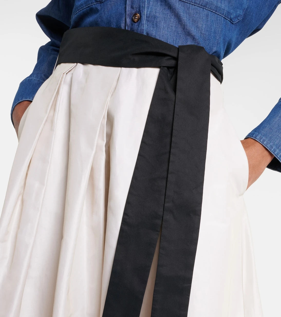 'S Max Mara - Baschi pleated cotton-blend midi skirt