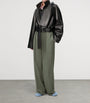 LOEWE Black Lambskin Cropped Trench Coat