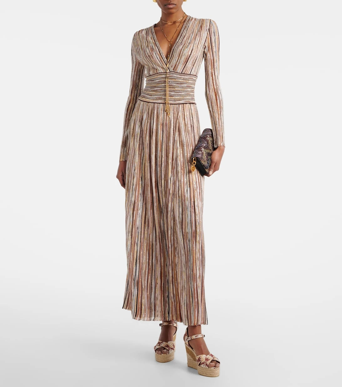 Missoni - Caperdoni Small leather-trimmed sequined crossbody bag
