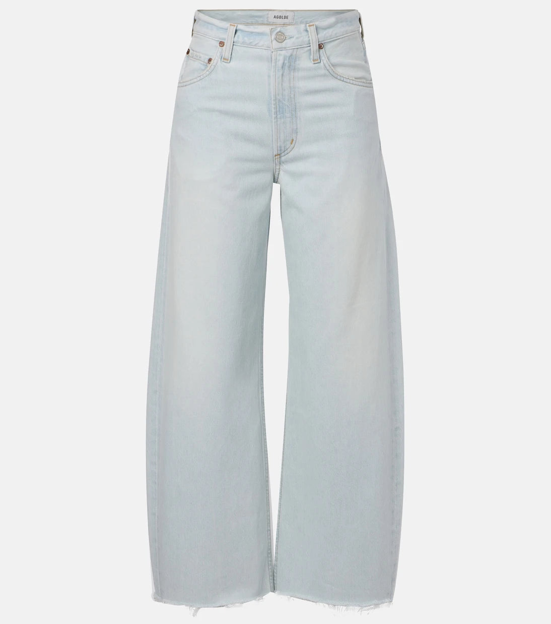 Agolde - Low Curve Fray mid-rise barrel-leg jeans