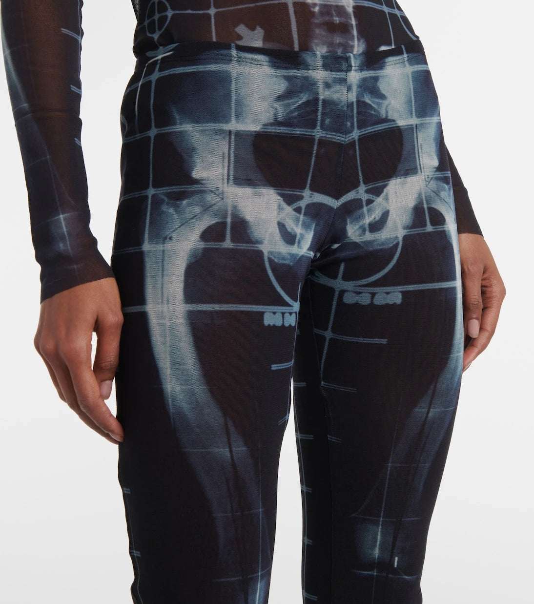 Jean Paul Gaultier - Squeletor semi-sheer mesh straight pants