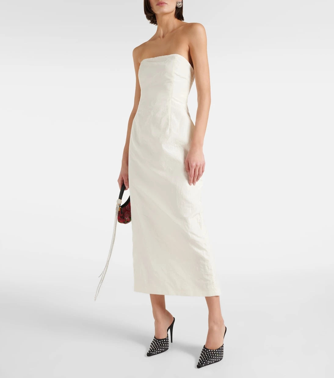 Magda Butrym - Strapless silk taffeta midi dress