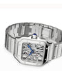 Large Steel Santos de Cartier Skeleton Watch 39.8mm