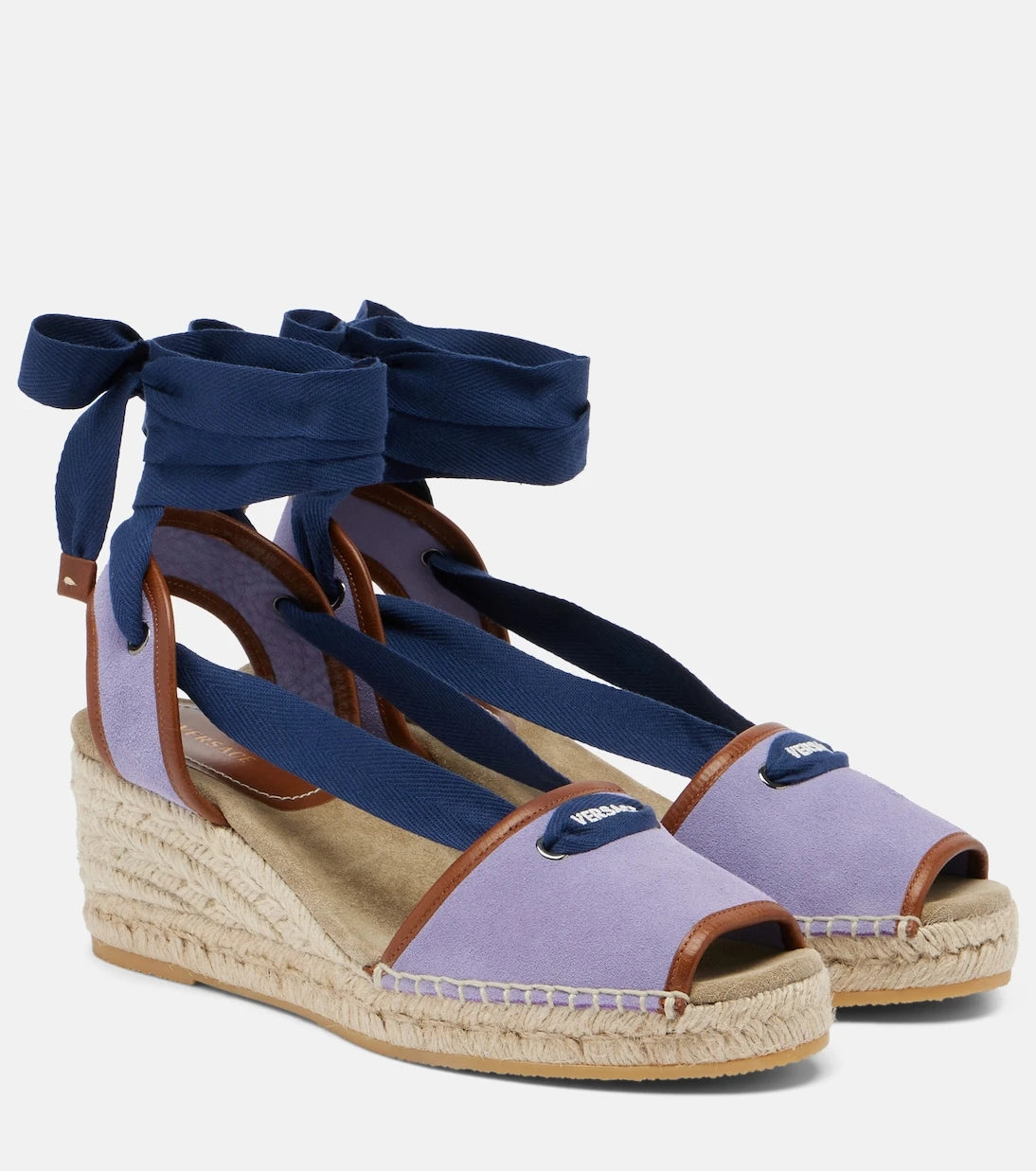 Versace - Lola suede espadrille wedges