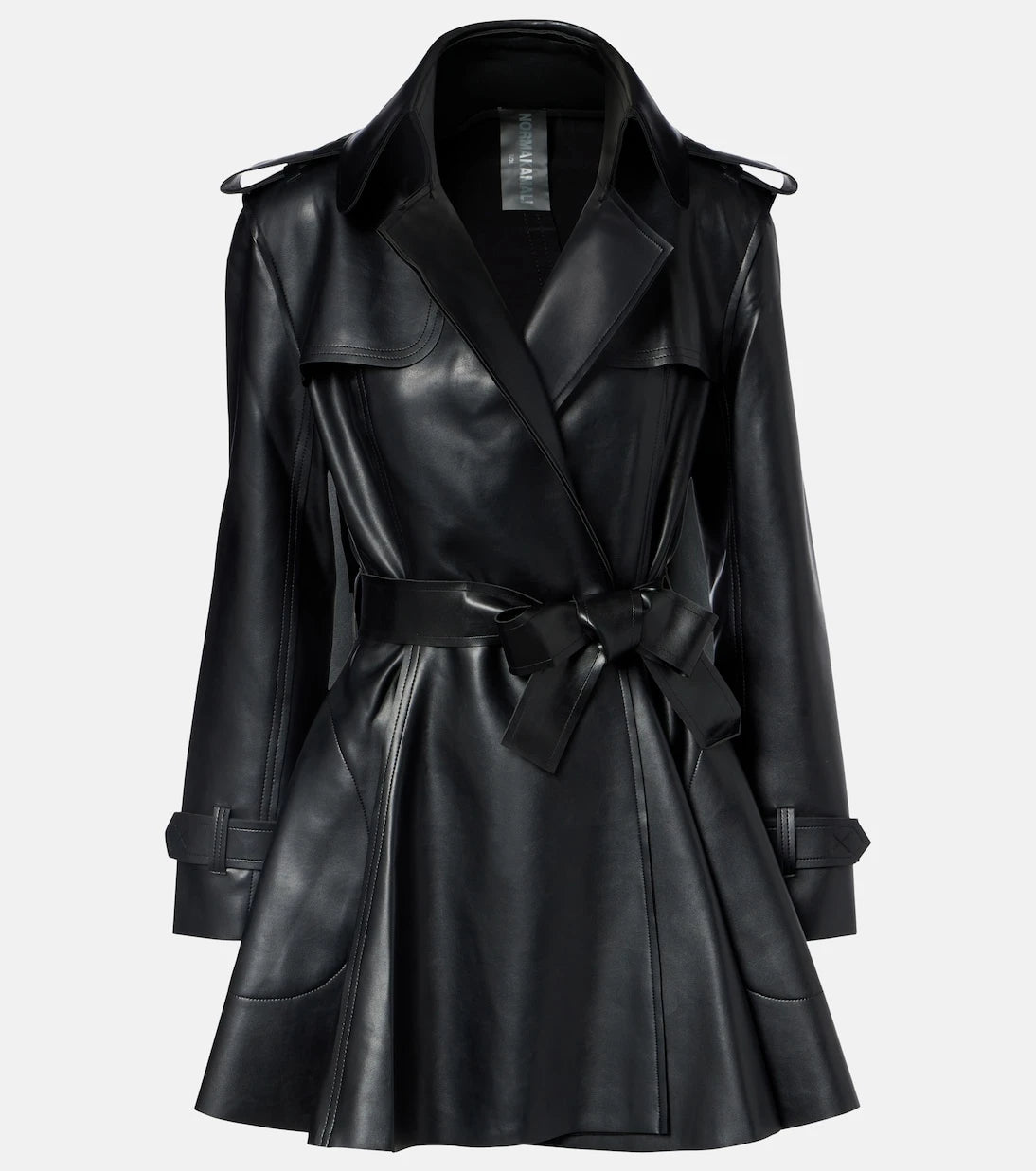 Norma Kamali - Belted double-breasted flared minidress