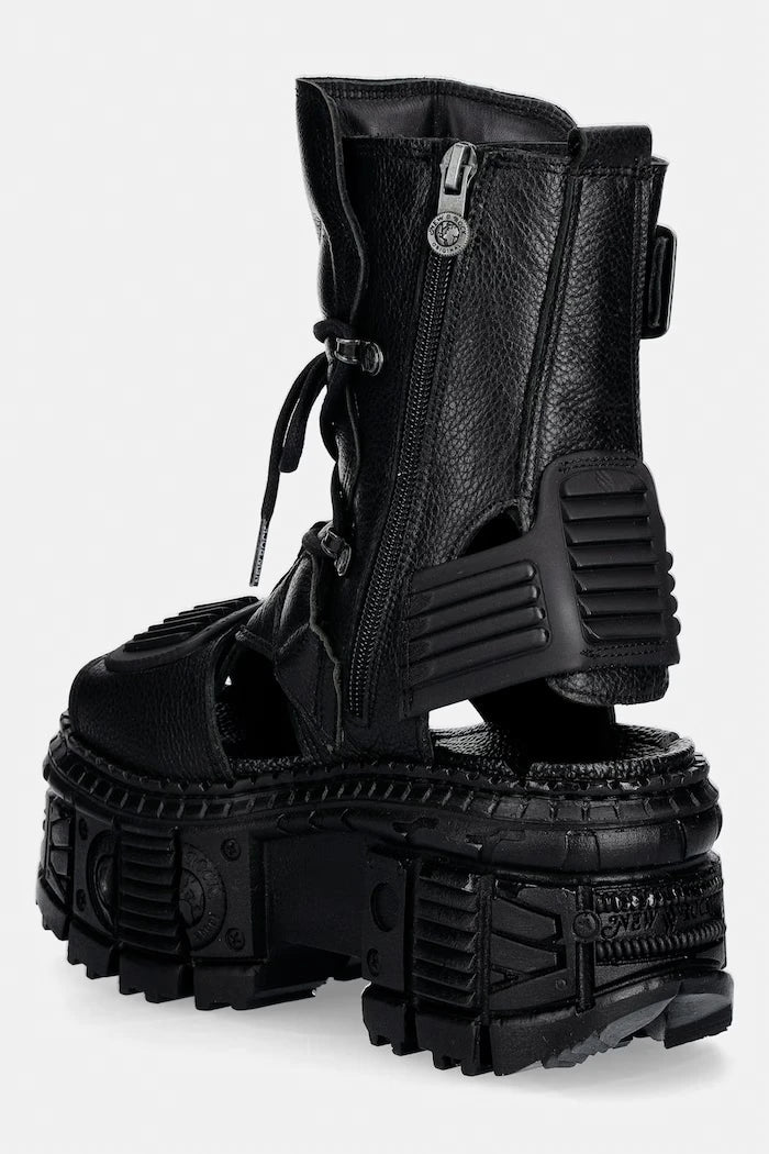 New Rock kadın deri sandalet LUXOR NEGRO, LUXOR NEGRO, TANK CASCO NE