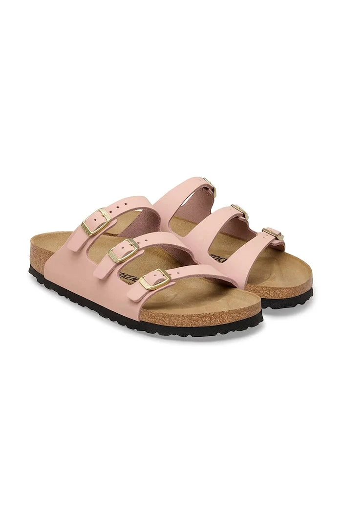 Birkenstock nubuk düz tabanlı kadın terlikleri Florida