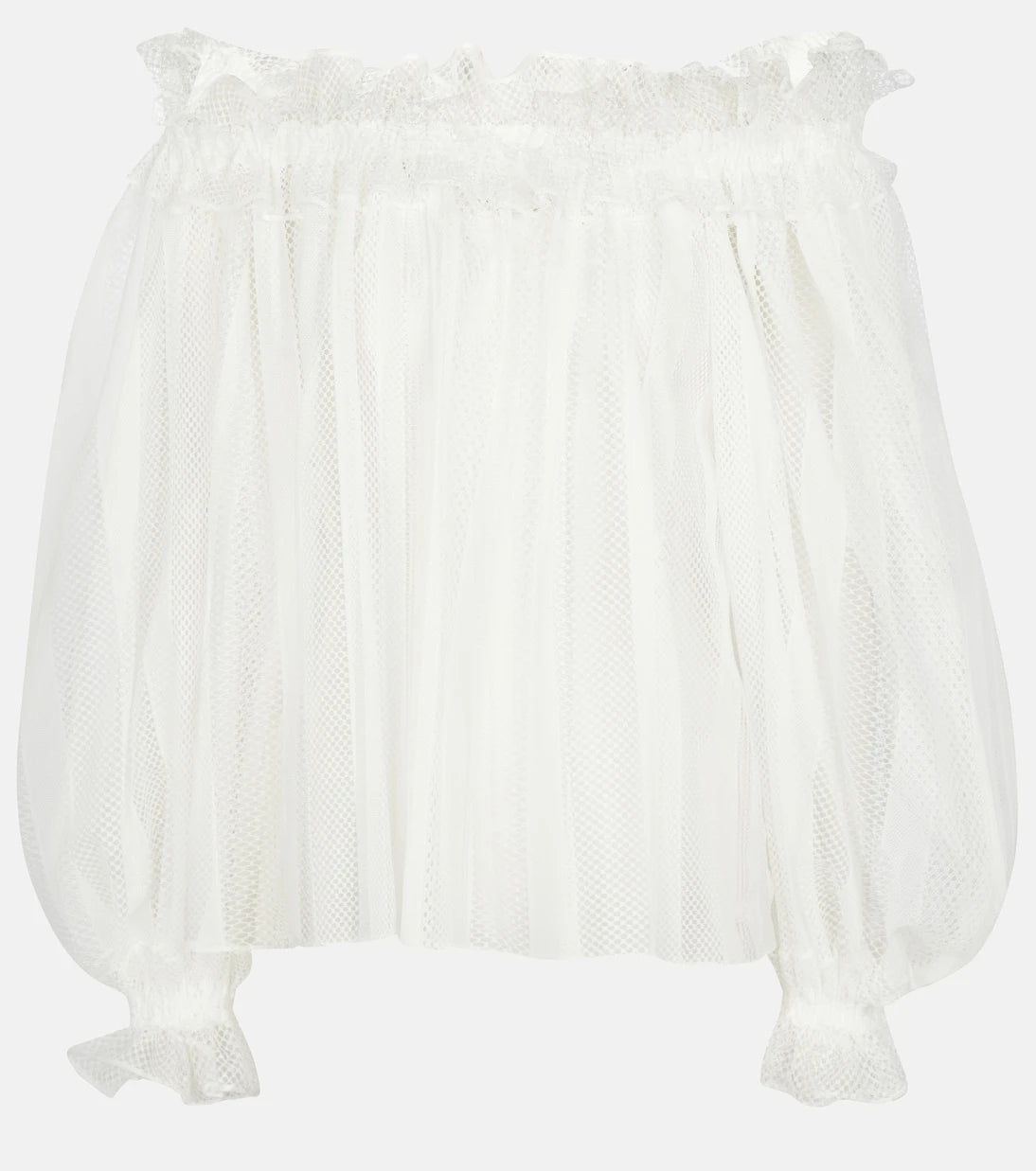 Alaïa - Off-shoulder mesh blouse