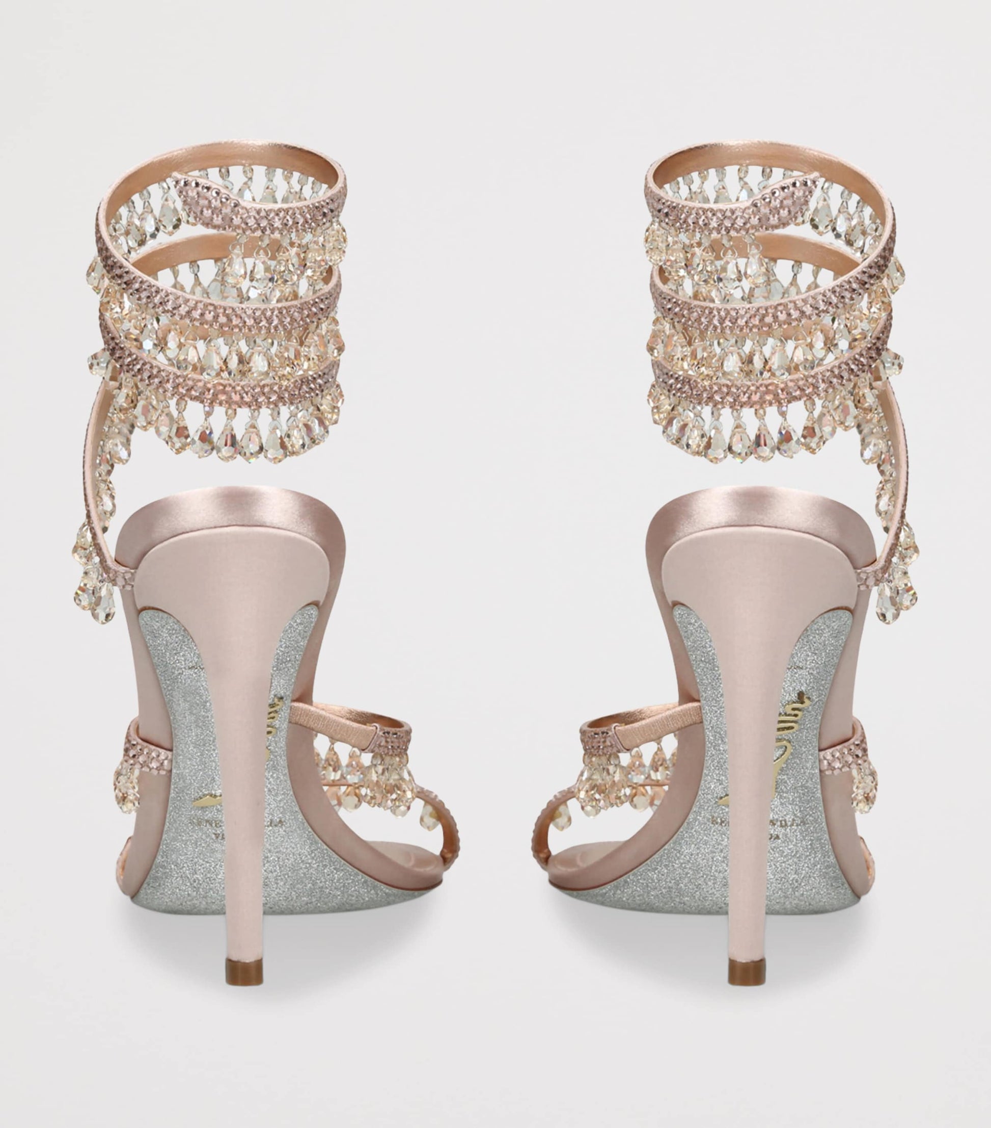 René Caovilla Satin Chandelier Sandals 105